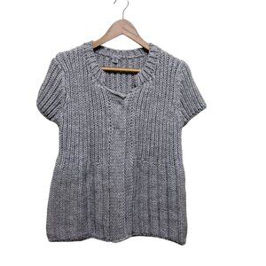 Mavi Gray Babydoll Cap Sleeve Knit Cardigan Size M